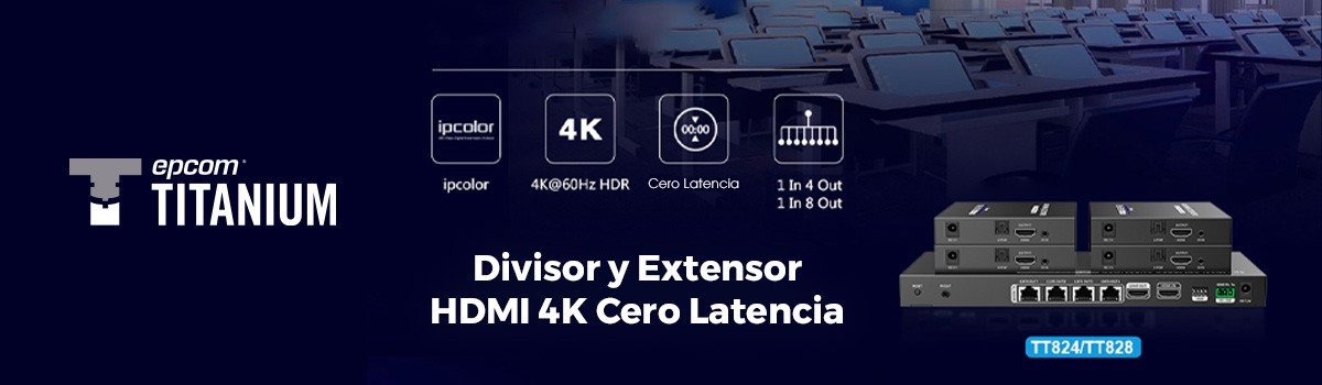 Divisor y Extensor Epcom Titanium HDMI 4K Cero Latencia